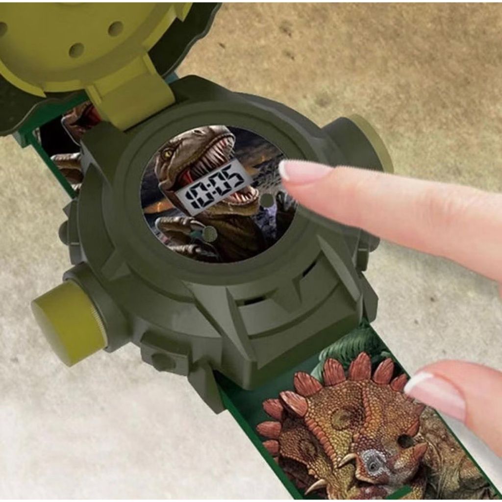 Relógio Infantil Dinossauro com Projetor de Luzes