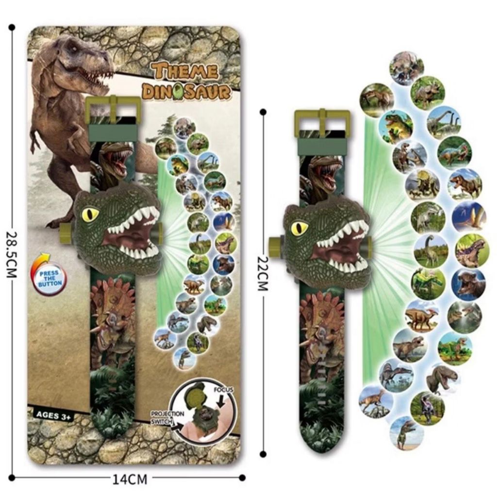 Relógio Infantil Dinossauro com Projetor de Luzes