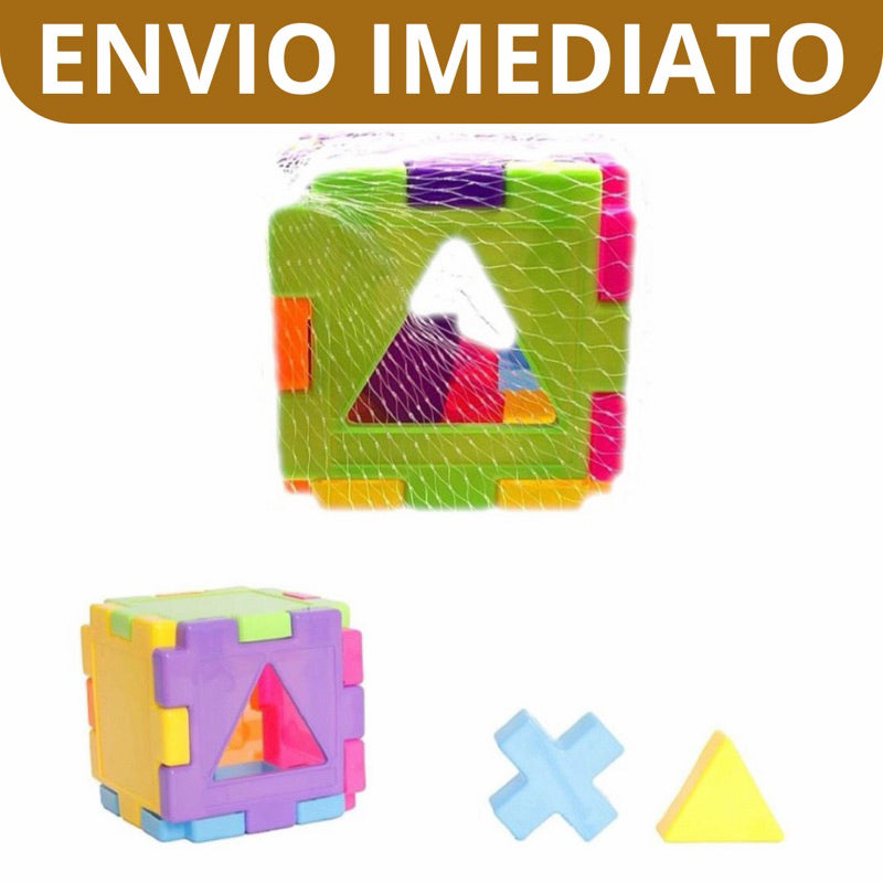 Cubo Didático Infantil de Encaixe de Formas