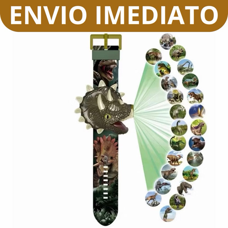 Relógio Infantil Dinossauro com Projetor de Luzes