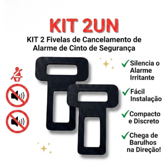 Kit 2 Clips de Cinto Universal Anti Alarme para Carro