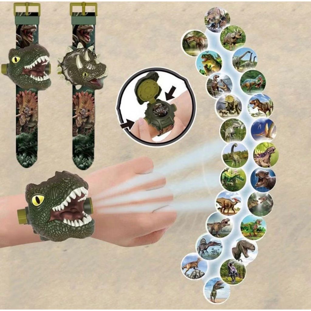 Relógio Infantil Dinossauro com Projetor de Luzes