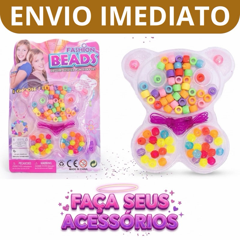 Kit de Miçangas Infantil para Pulseiras e Colares