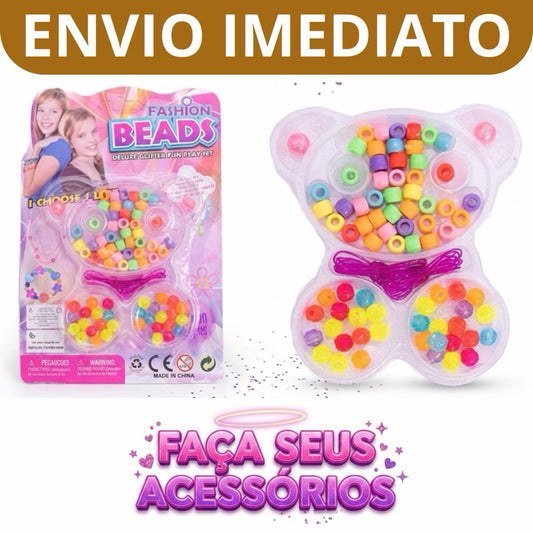 Kit de Miçangas Infantil para Pulseiras e Colares